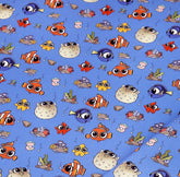 小丑魚,藍唐人物,海底布料,韓國半碼製造